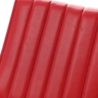 Saint Laurent Lambskin Matelasse Monogram Vicky Chain Wallet Rouge Eros 7 of 8
