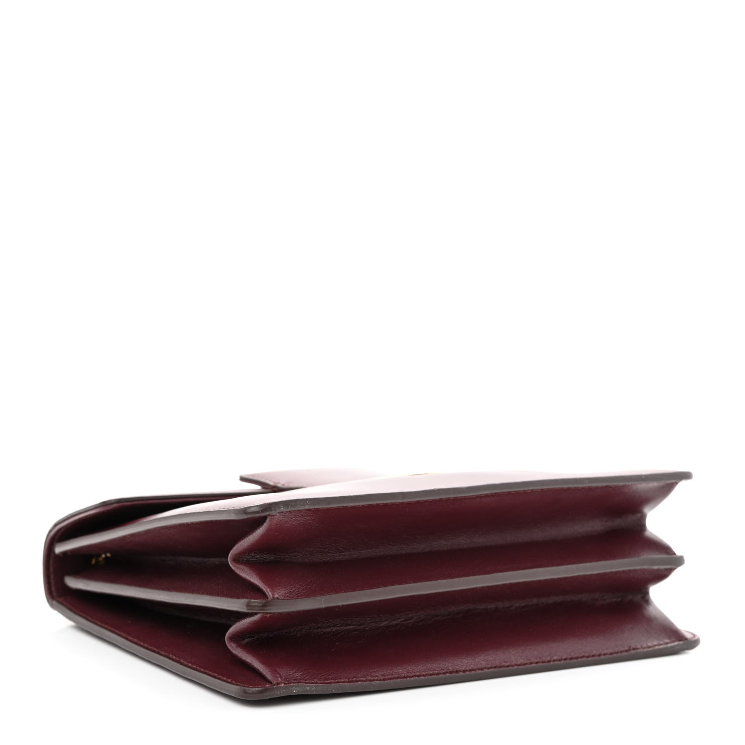 Salvatore Ferragamo Calfskin Thalia Flap Shoulder Bag Wine 4 of 12