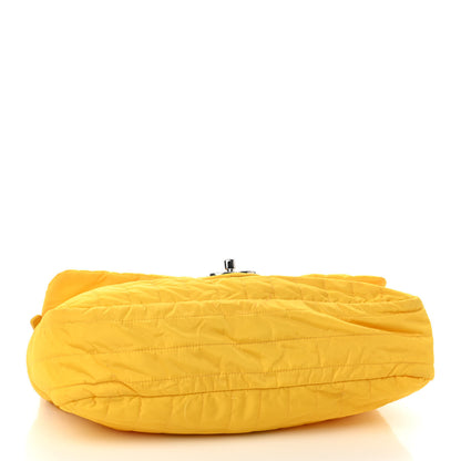 Chanel Nylon Vertical Quilted Jumbo Flap Yellow 5 of 12