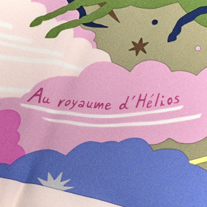 Hermes Silk Au Royaume d'Helios Scarf 70 Vert Amande Parme Ocre 5 of 5