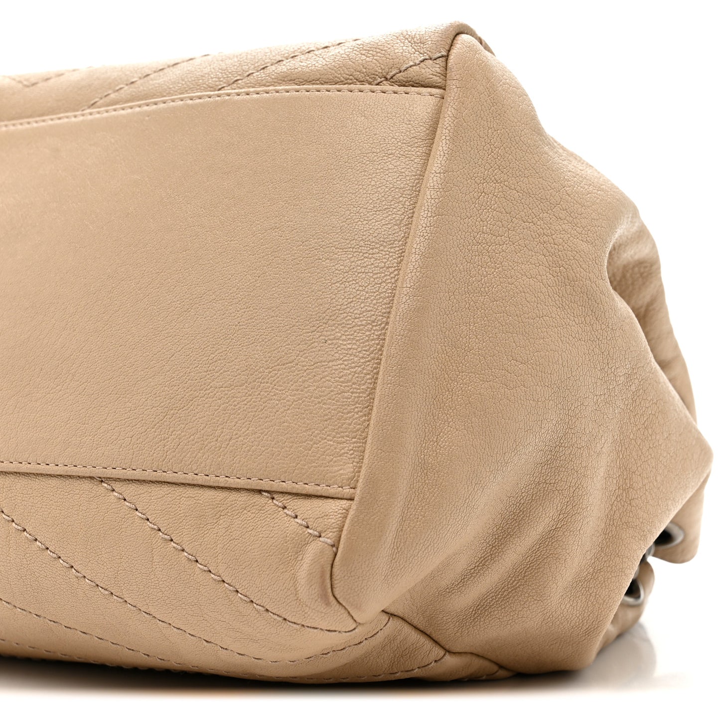 Vintage Lambskin Chevron Monogram Medium Nolita Light Taupe