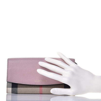 Burberry Calfskin House Check Porter Continental Wallet Pale Orchid 2 of 11