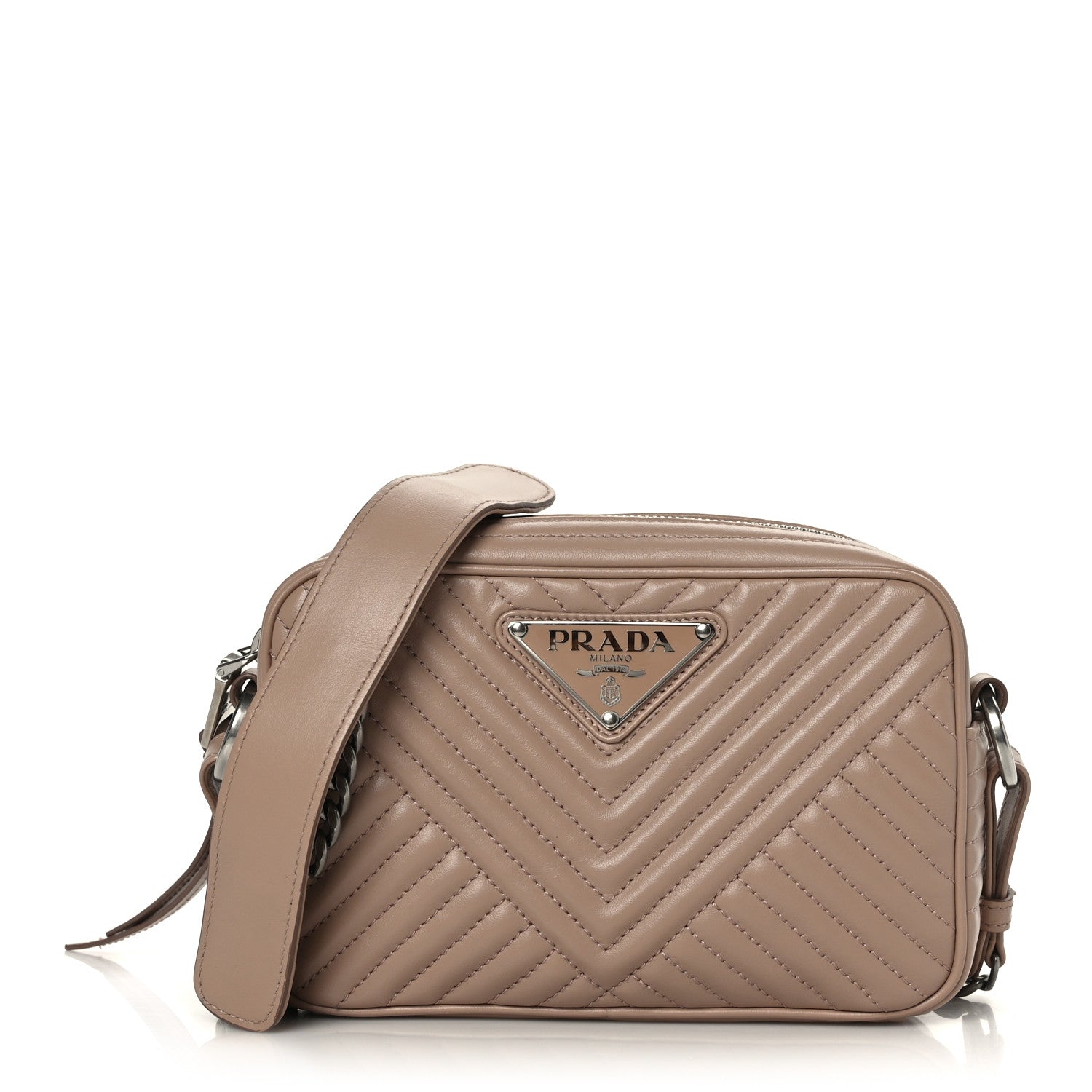 Prada Soft Calfskin Impunture Diagramme Camera Bag Cipria 1 of 8
