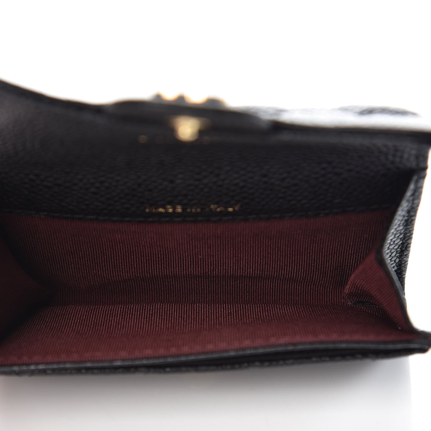 Caviar Quilted Flap Card Holder Black