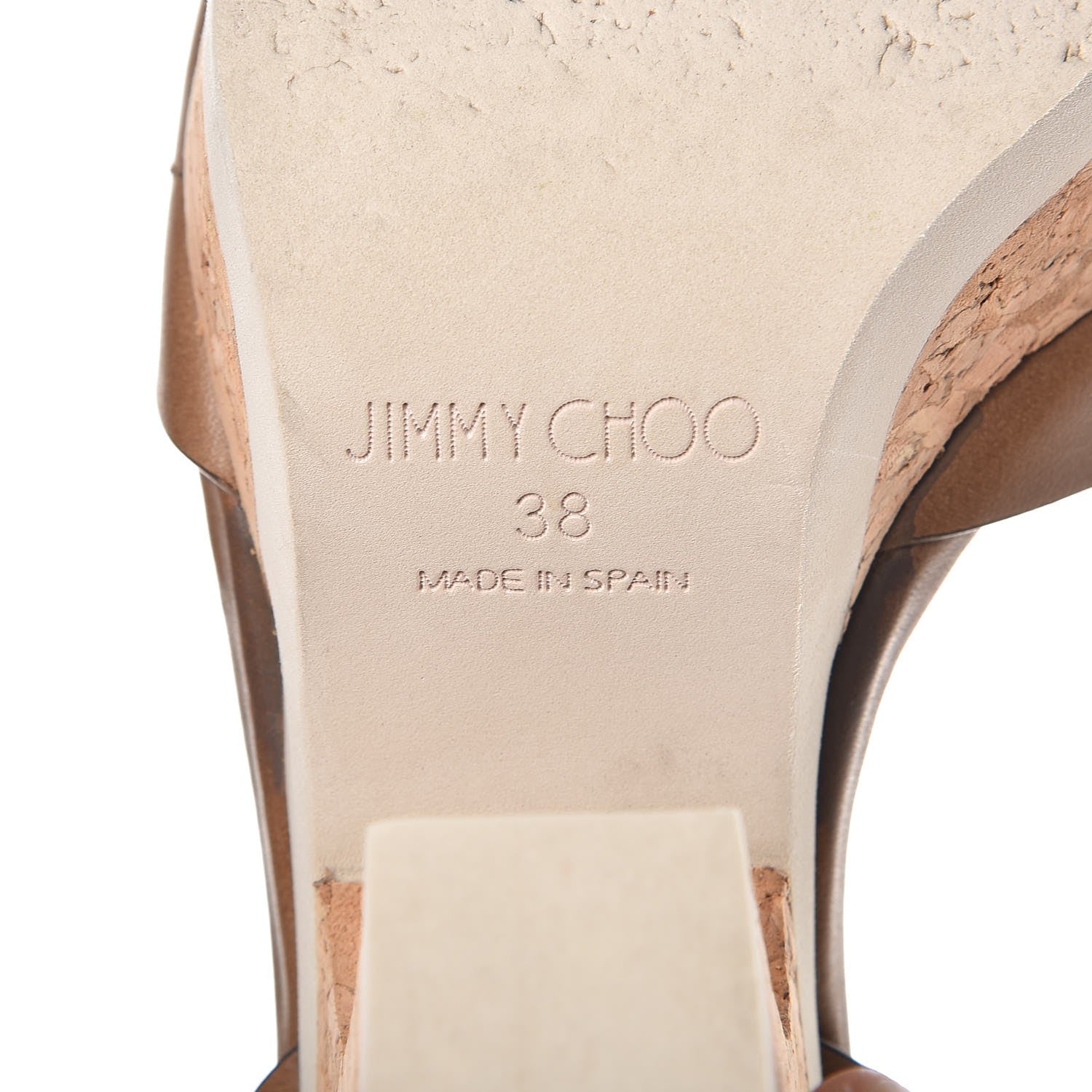 Jimmy Choo Soil Vachetta Nemesis Cork Sandals 38 Brown 8 of 13