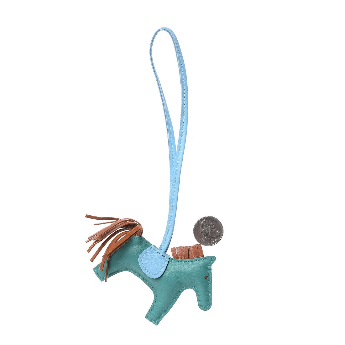 Milo Lambskin Grigri Rodeo Horse Bag Charm PM Vert Verone Gold Celeste