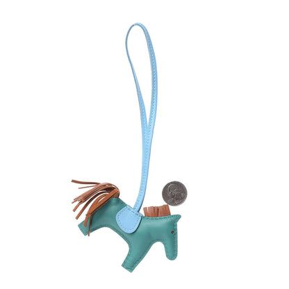 Hermes Milo Lambskin Grigri Rodeo Horse Bag Charm PM Vert Verone Gold Celeste 2 of 4