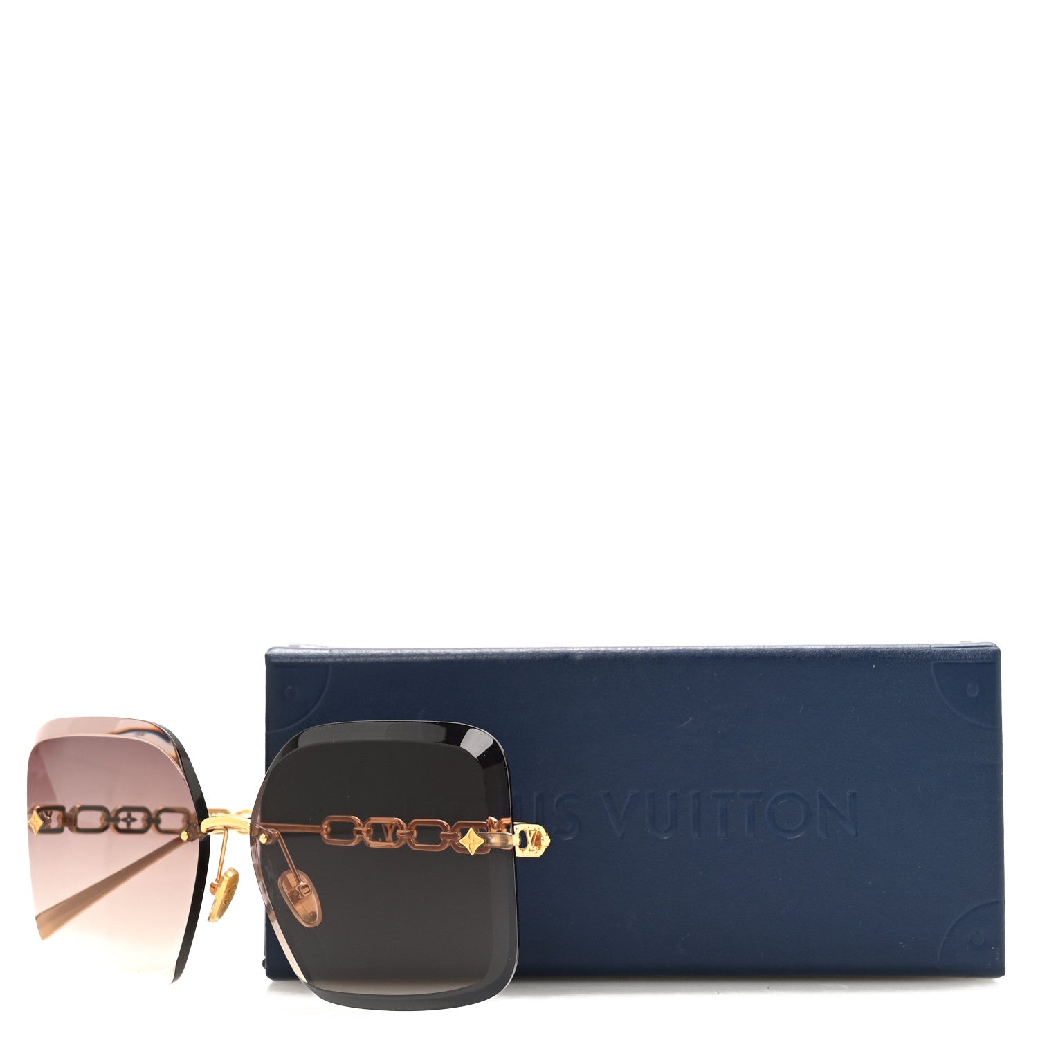 Louis Vuitton Metal LV Jewel Square Sunglasses Z2163U Brown