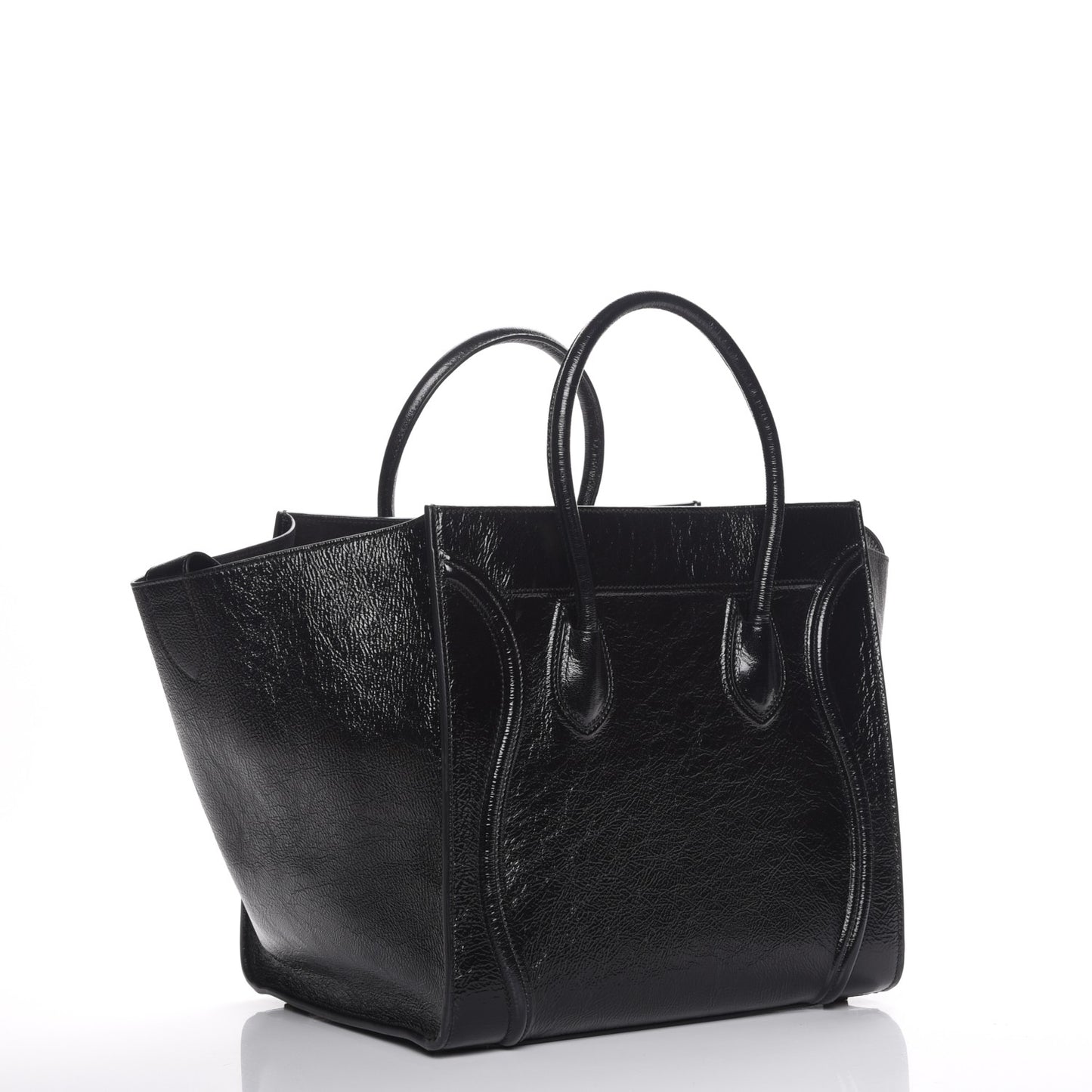 Shiny Goatskin Medium Phantom Luggage Black