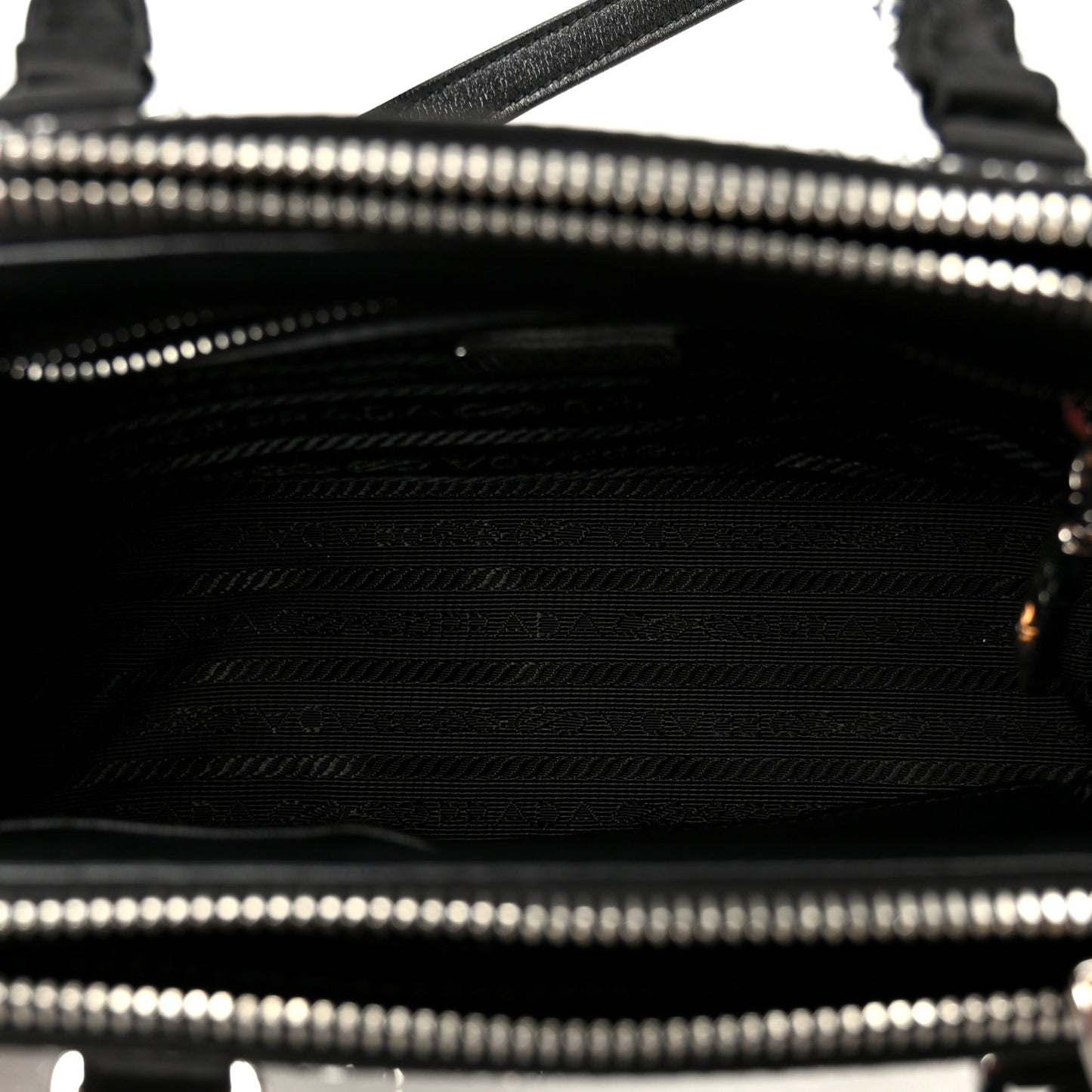 Satin Crystal Mini Galleria Double Zip Tote Metal
