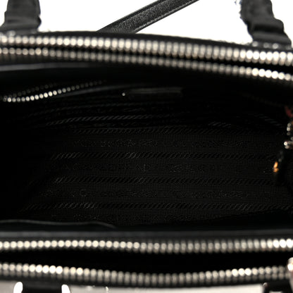 Prada Satin Crystal Mini Galleria Double Zip Tote Metal 5 of 10