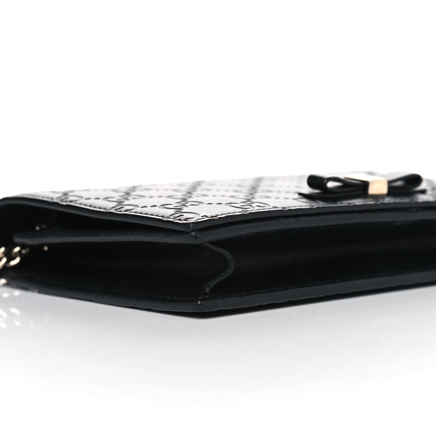 Gucci Guccissima Signature Bowy Chain Wallet Black 6 of 7