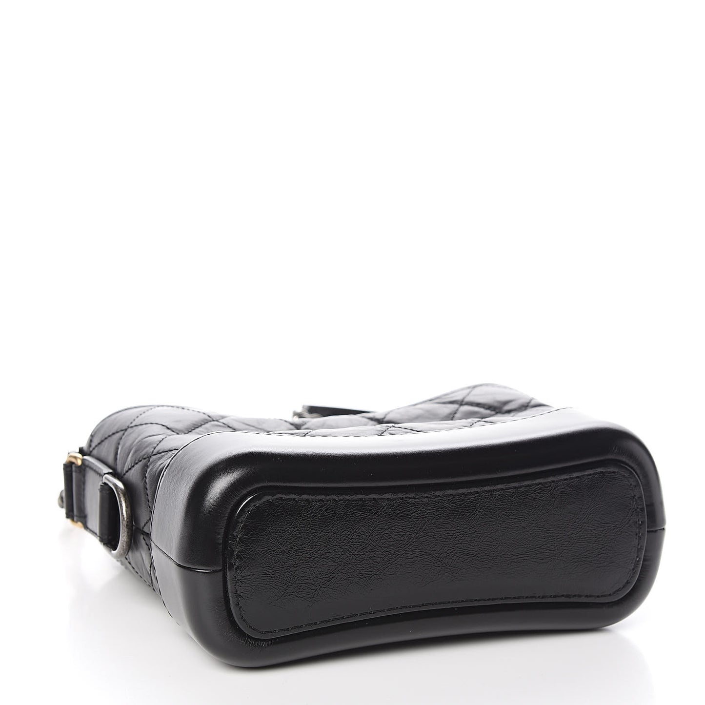 Aged Calfskin Quilted Small Gabrielle Hobo Black