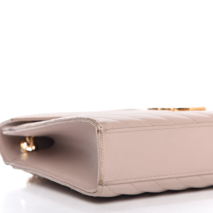 Saint Laurent Grain De Poudre Matelasse Chevron Large Monogram Satchel Rose Antic 6 of 10
