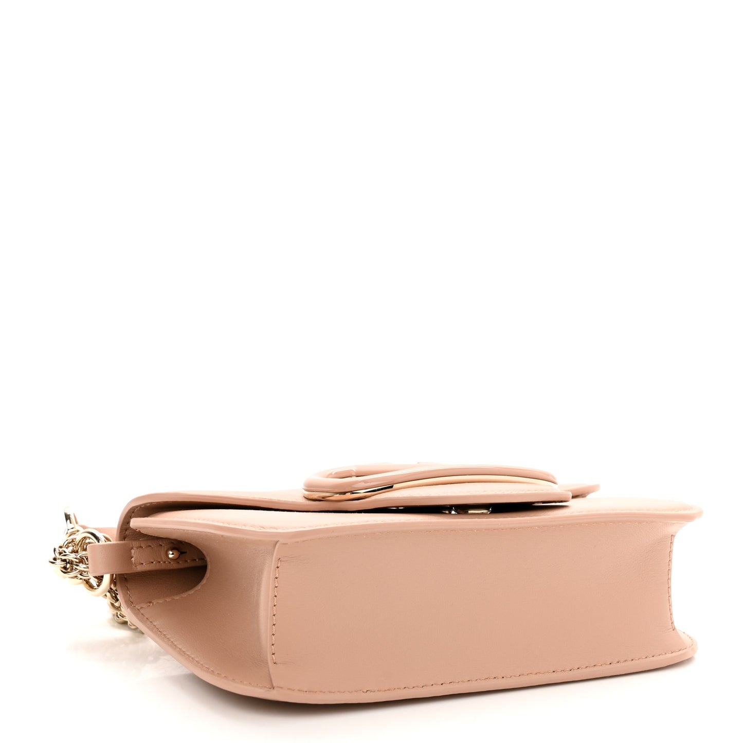 Calfskin Enamel Vlogo Small Loco Shoulder Bag Rose Cannelle