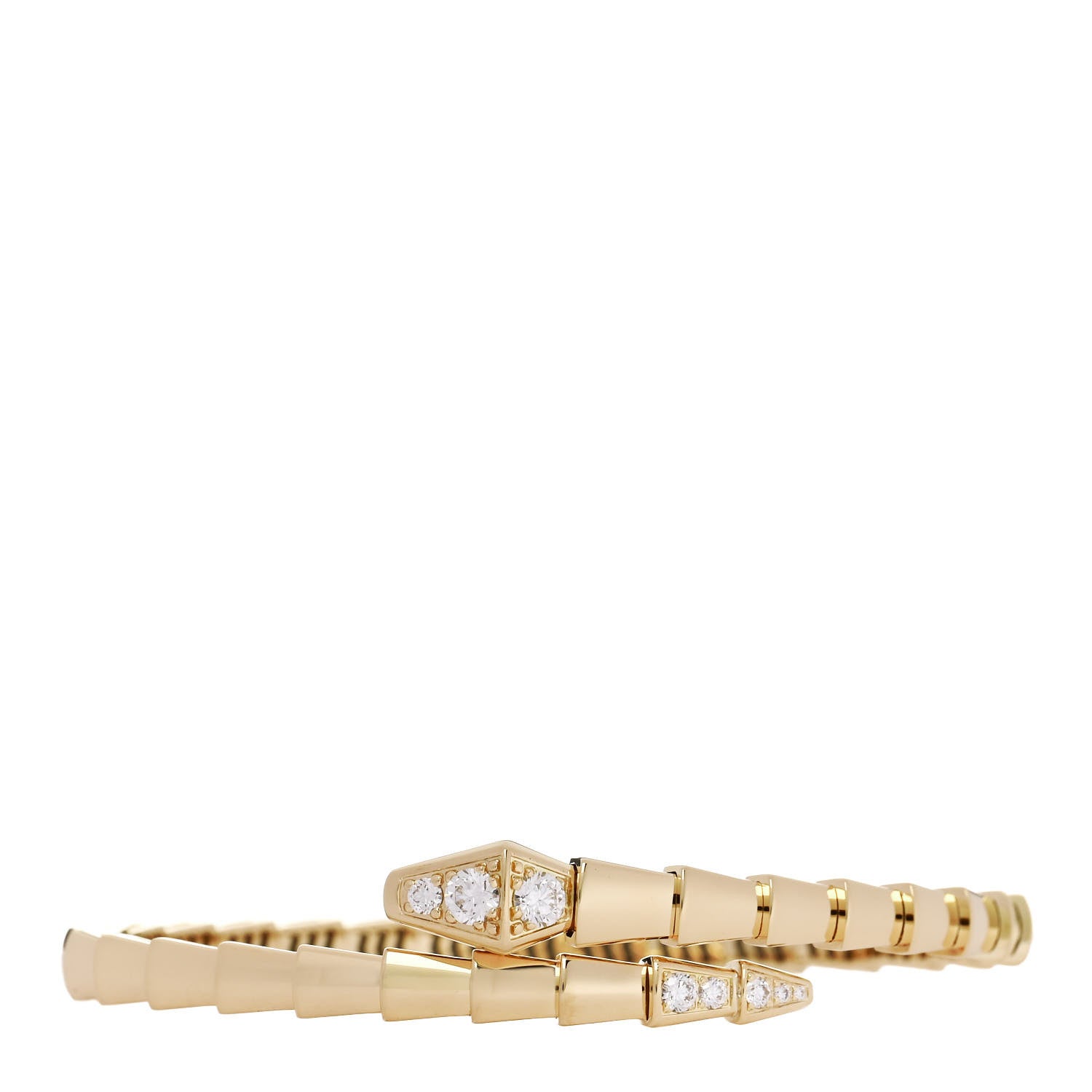 Bulgari 18K Yellow Gold Diamond Serpenti Viper Bracelet 1 of 4