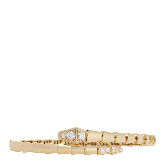 18K Yellow Gold Diamond Serpenti Viper Bracelet