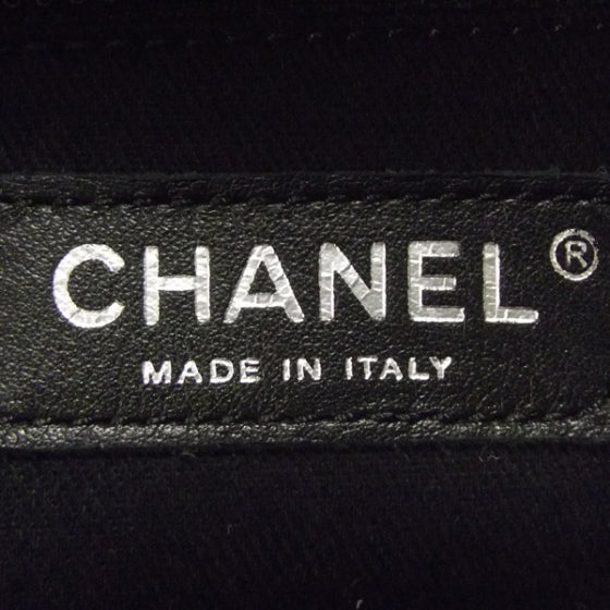 Patent Quilted Large Tote Black