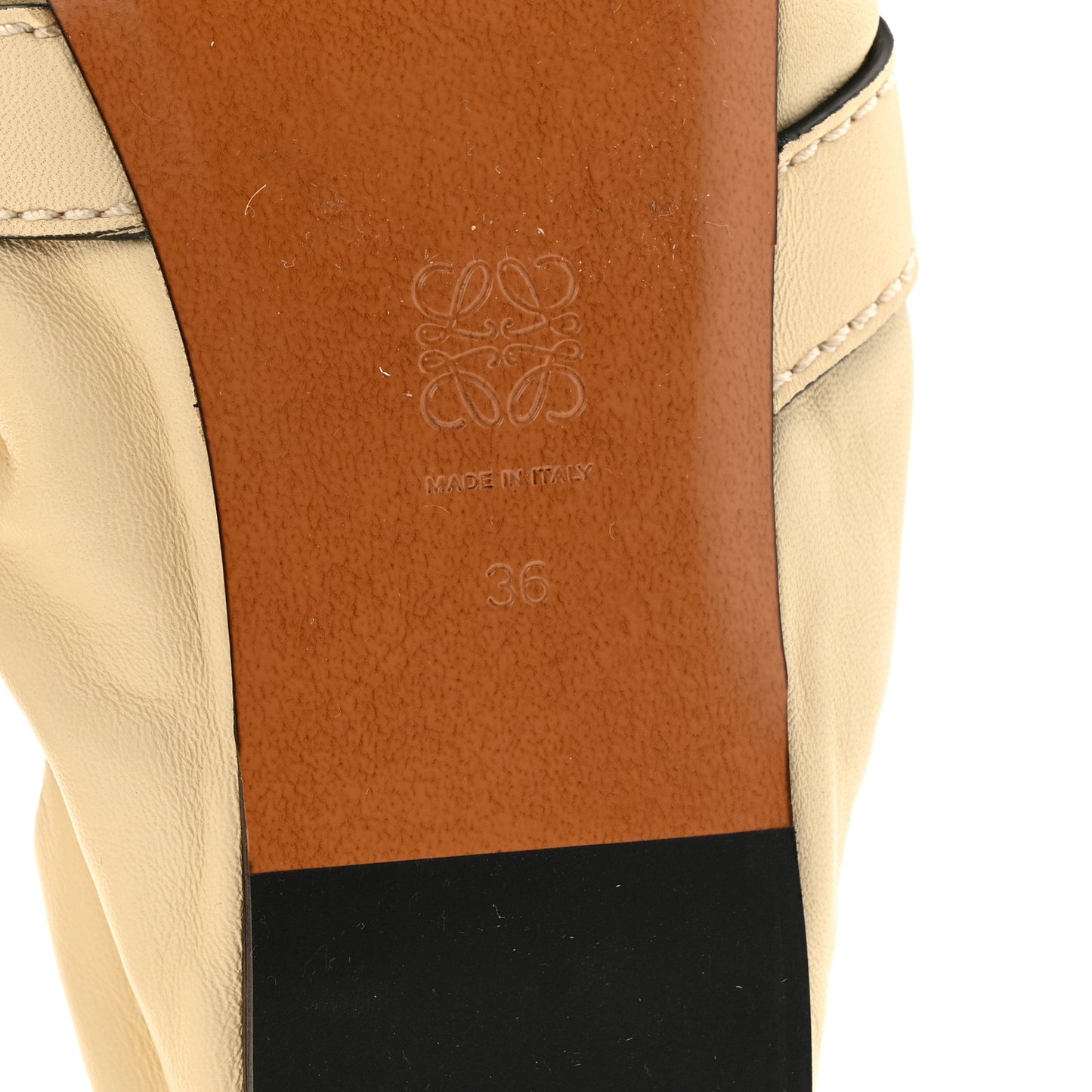 Lambskin Gate Loafers 36 Milk