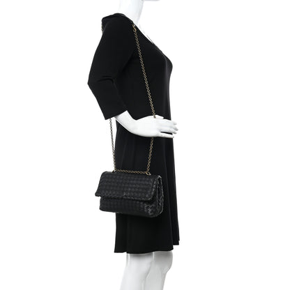 Bottega Veneta Nappa Intrecciato Baby Olimpia Shoulder Bag Black 2 of 9