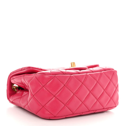 Chanel Lambskin Quilted Mini Pearl Crush Flap Fuchsia 4 of 10