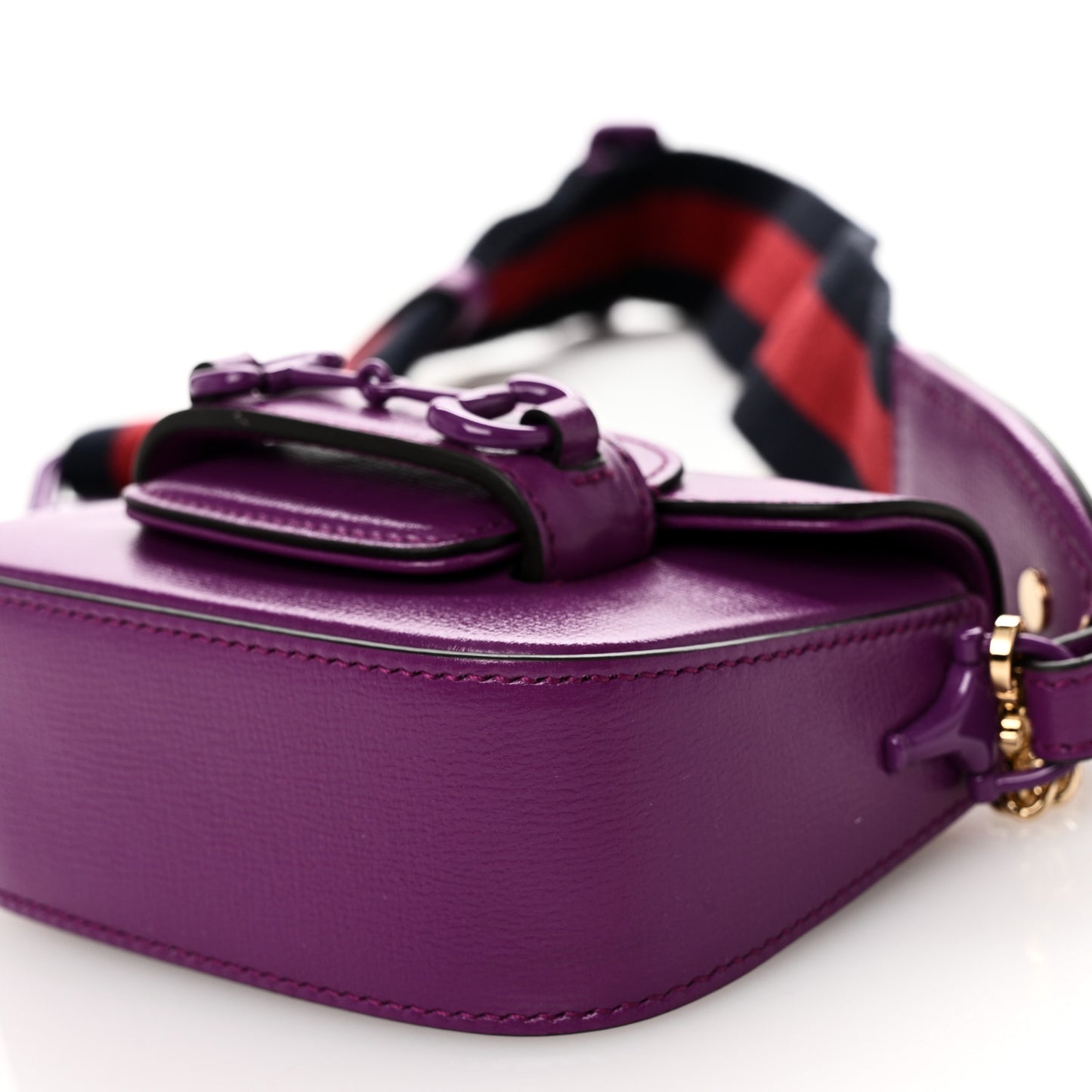 Azalea Calfskin Web Monochrome Horsebit 1955 Wallet On Strap Purple