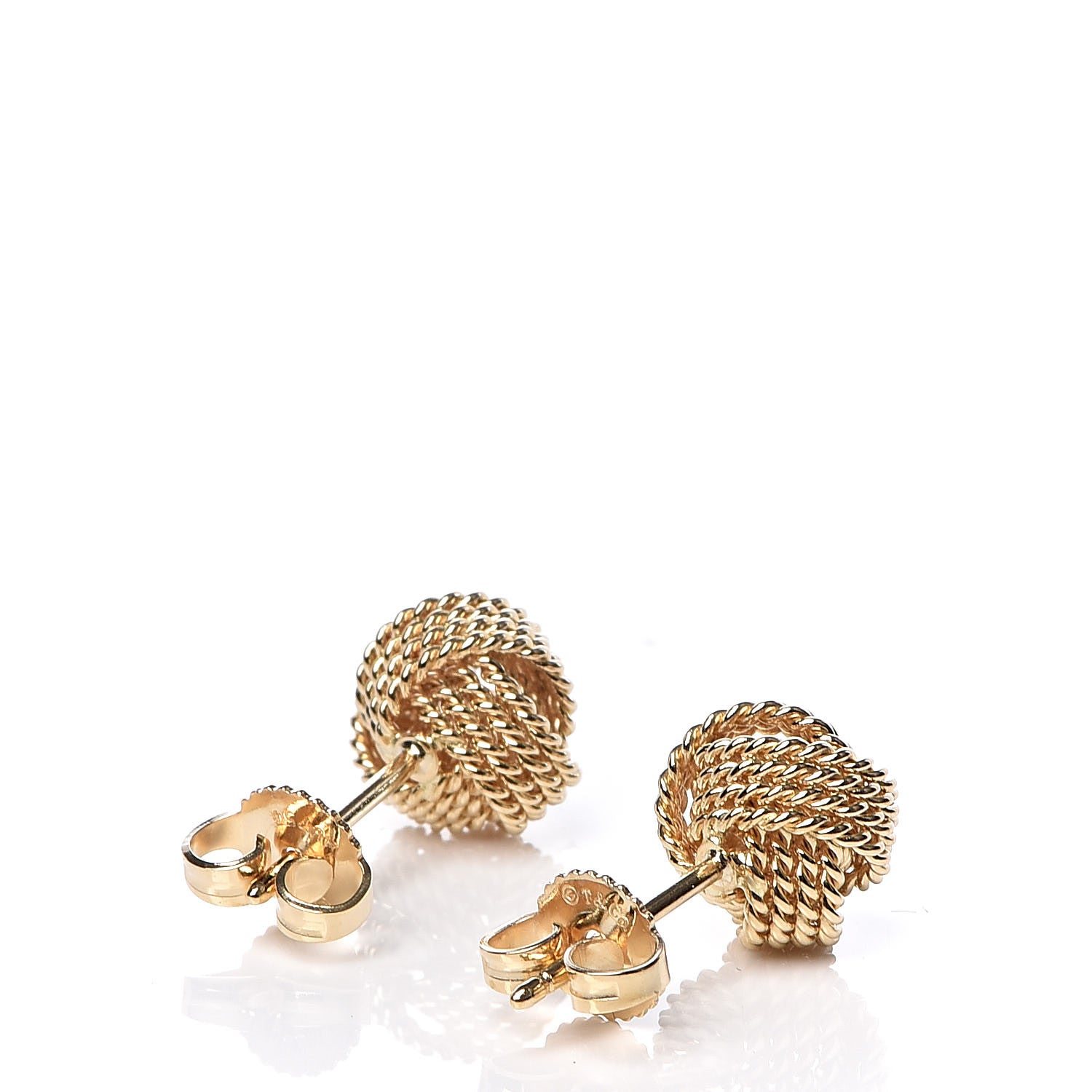Tiffany 18K Yellow Gold Twist Knot Earrings 3 of 5