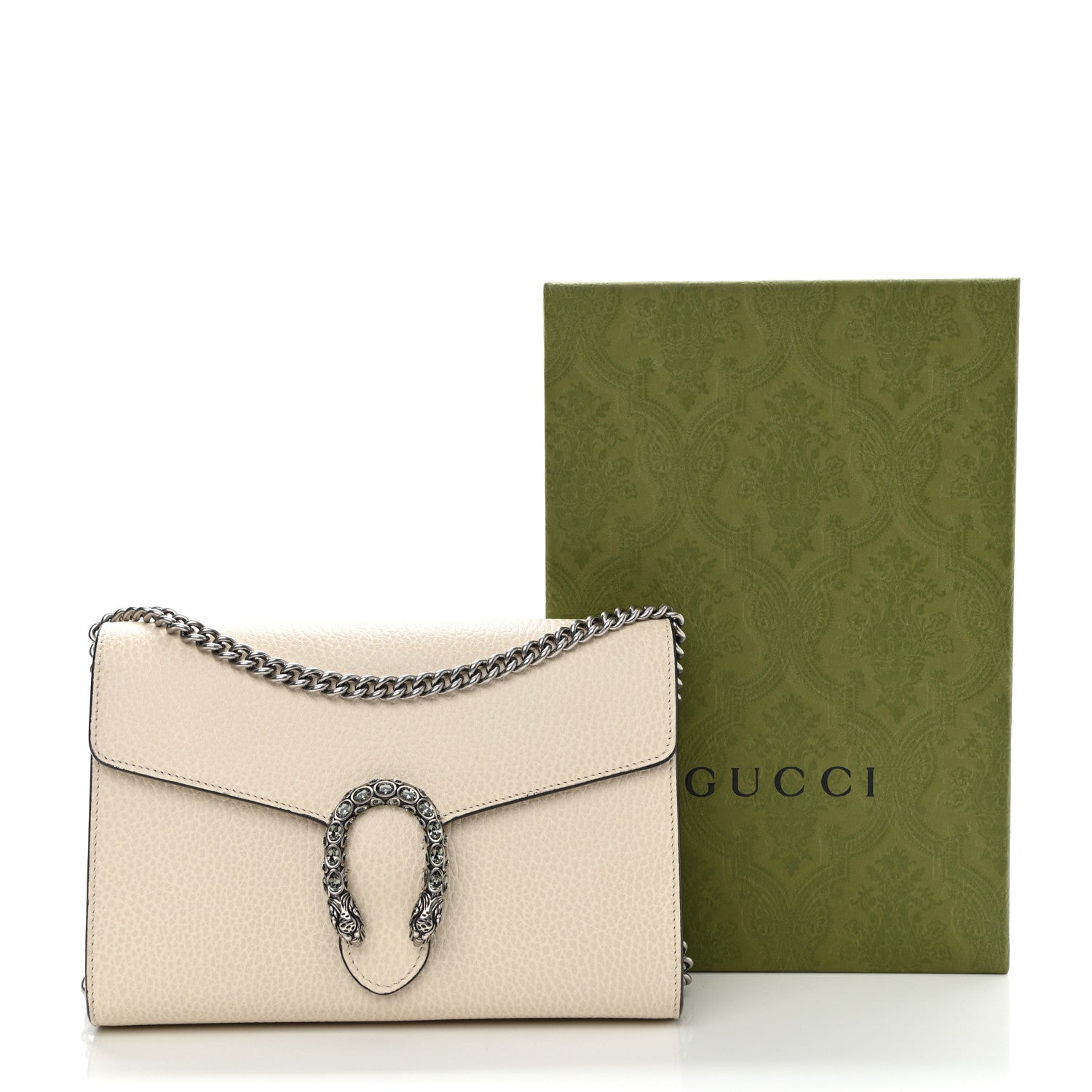 Gucci Dollar Calfskin Mini Dionysus Chain Wallet Mystic White 11 of 11