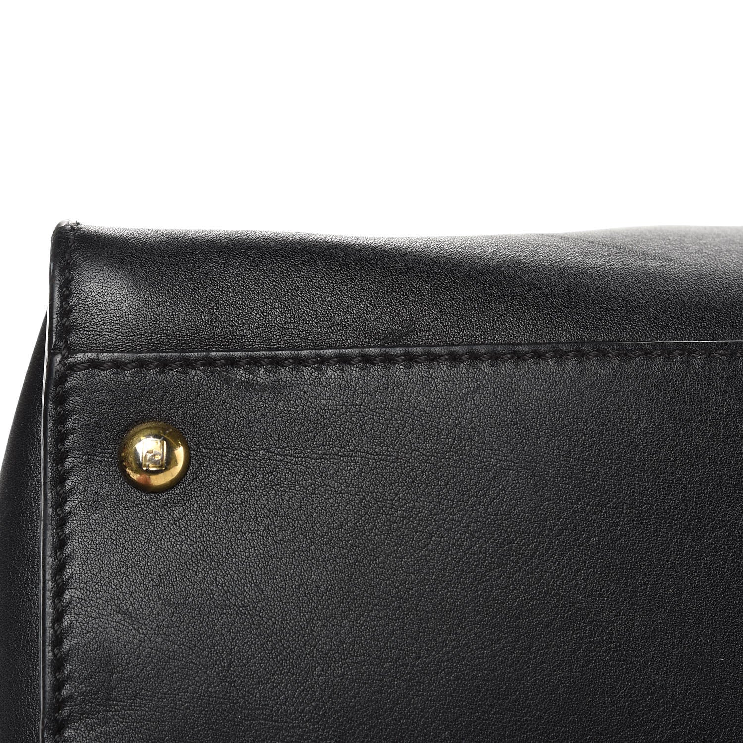 Fendi Vitello Seta Shiny Nappa Large Peekaboo Iconic Satchel Black 11 of 15