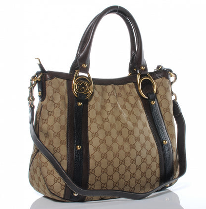 Gucci Monogram Interlocking G Tote Dark Brown 3 of 7
