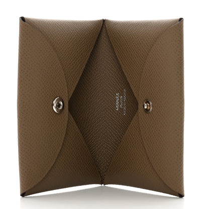 Hermes Epsom Calvi Card Case Etoupe 5 of 7
