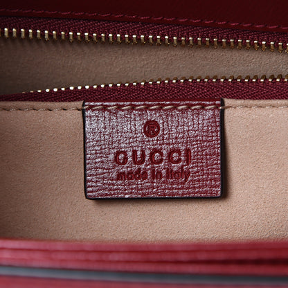 Gucci GG Supreme Monogram Azalea Calfskin Horsebit 1955 Shoulder Bag Beige Ebony New Cherry Red 5 of 11