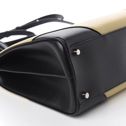 Gucci Smooth Calfskin Diagonal Striped Medium Zumi Top Handle Bag Black Beige 5 of 10