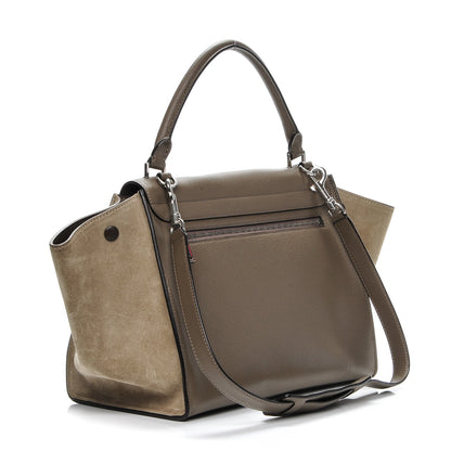 Celine Drummed Calfskin Suede Medium Trapeze Souris 3 of 6