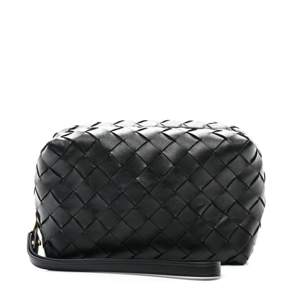Bottega Veneta Nappa Intrecciato Zip Wristlet Clutch Black 1 of 8
