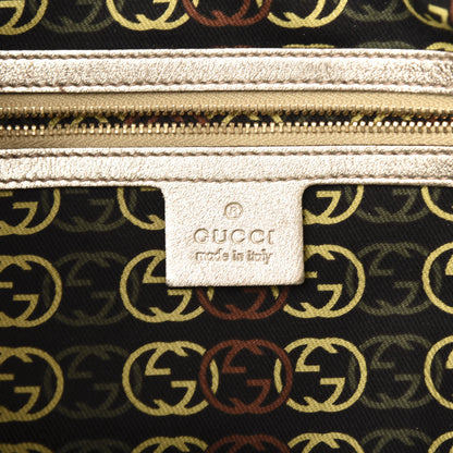 Gucci Metallic Calfskin Medium Britt Tote Platinum 6 of 14