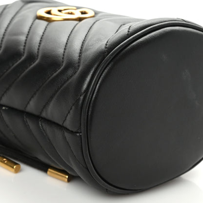 Gucci Calfskin Matelasse Mini GG Marmont 2.0 Bucket Bag Black 9 of 11
