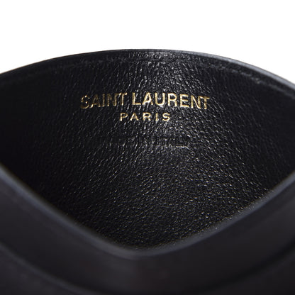 Saint Laurent Calfskin Monogram Credit Card Case Black 7 of 8