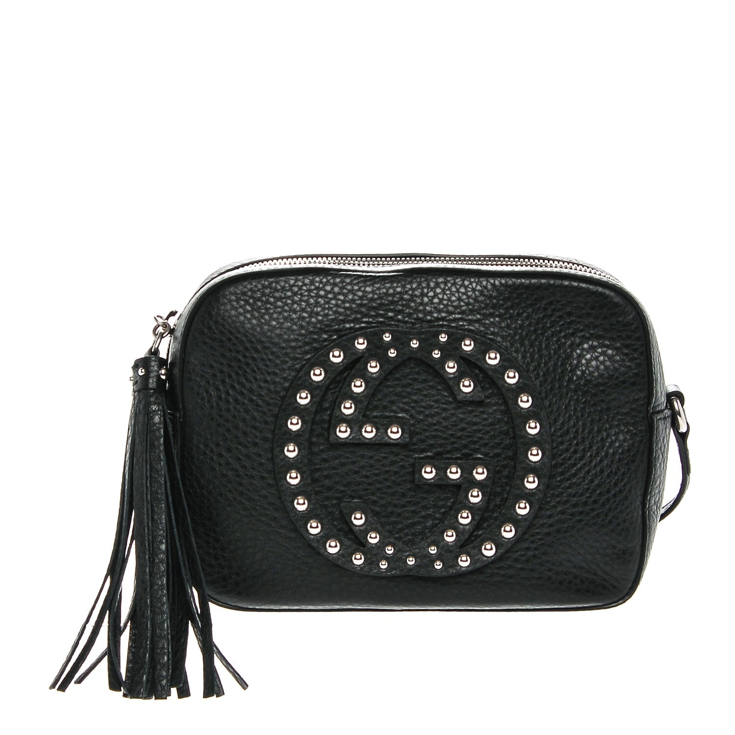 Gucci Pebbled Calfskin Studded Small Soho Disco Bag Black 1 of 7