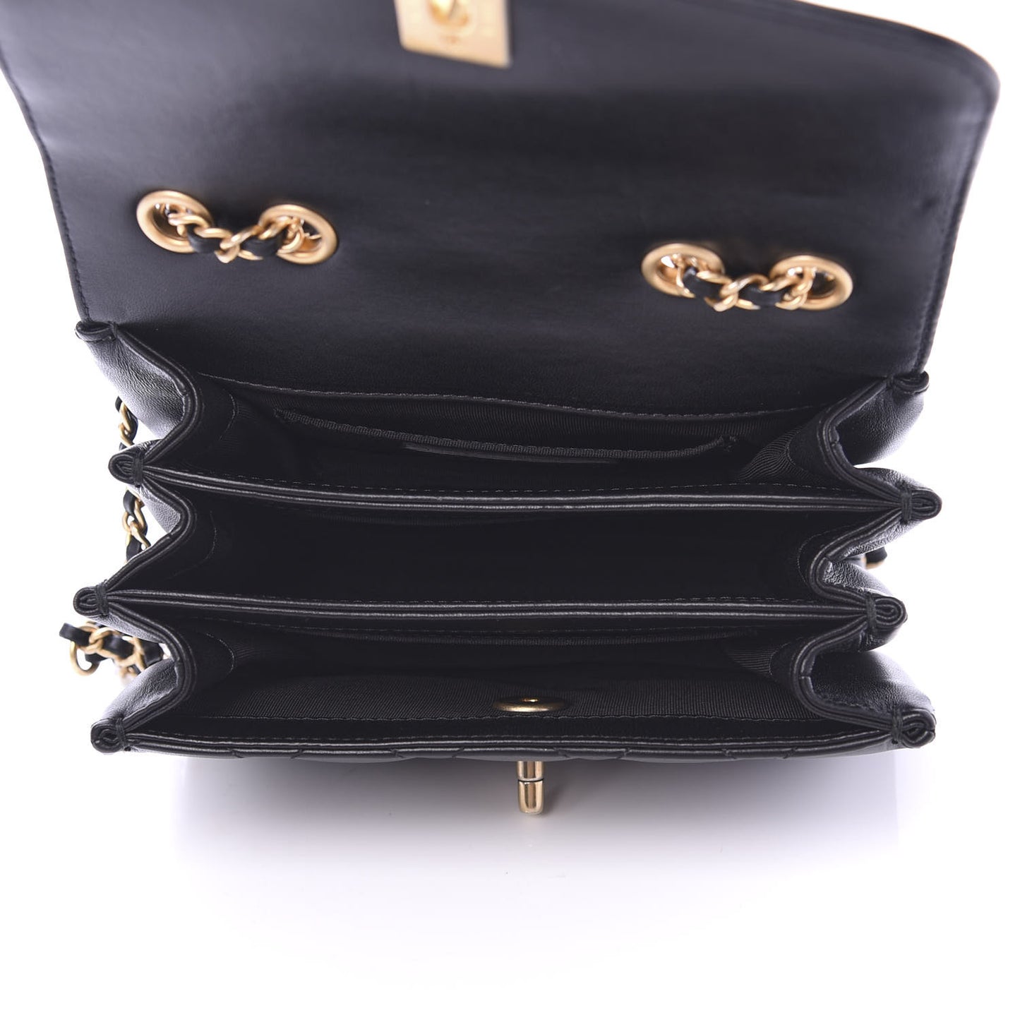 Lambskin Quilted Small Coco Vintage Flap Black