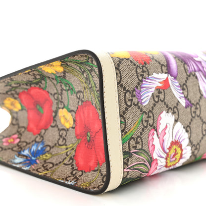 Gucci GG Supreme Monogram Flora Textured Calfskin Small Padlock Tote Beige Ebony Multicolor Mystic White 9 of 12