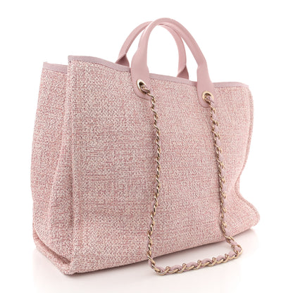 Chanel Straw Lurex Medium Deauville Tote Pink 3 of 11