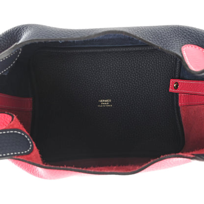 Hermes Taurillon Clemence Casaque Picotin Lock 18 PM Rose Extreme Bleu Nuit 5 of 9
