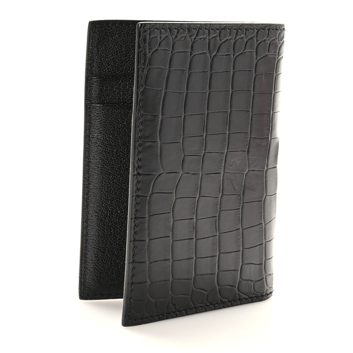 Matte Alligator MC2 Euclide Card Holder Black