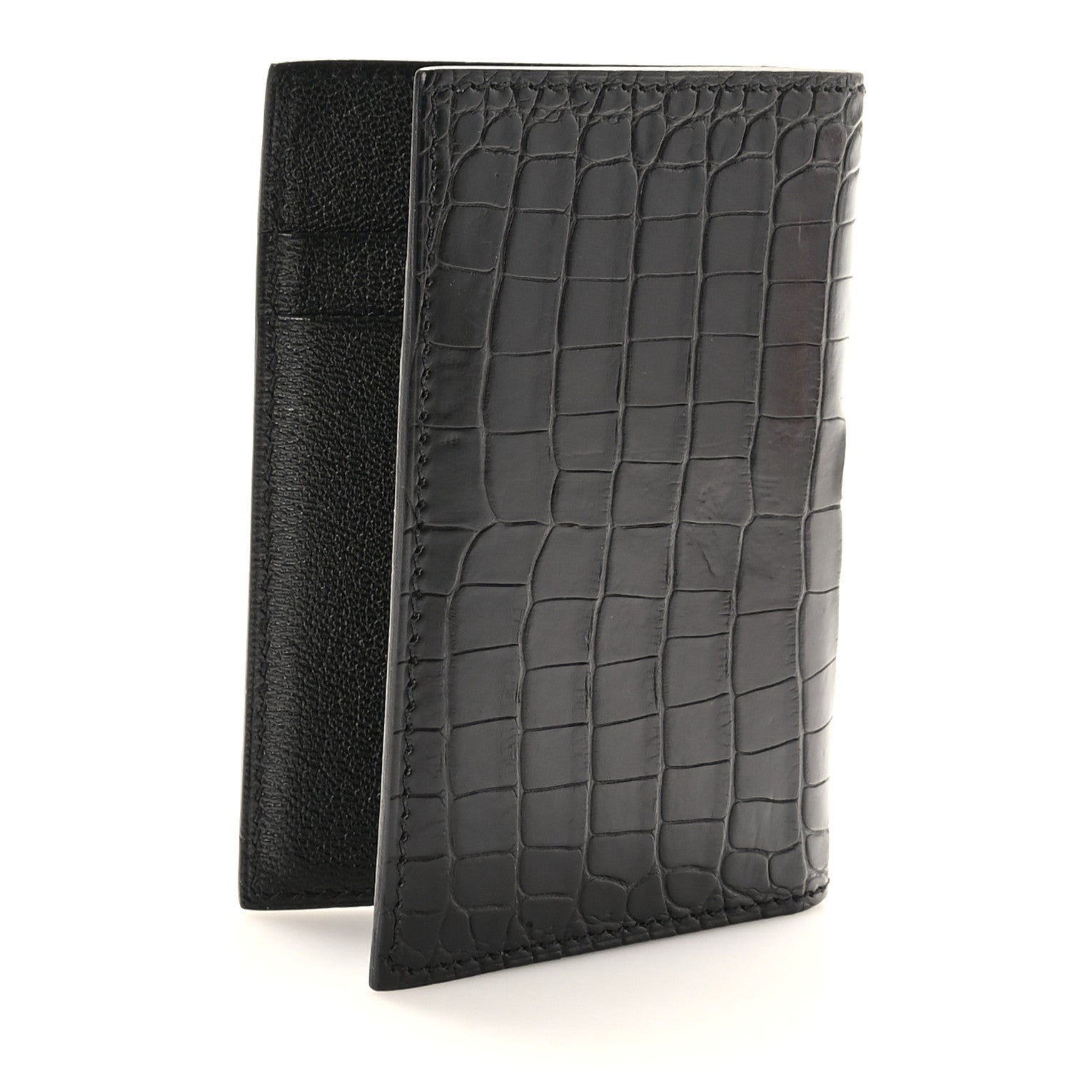 Hermes Matte Alligator MC2 Euclide Card Holder Black 3 of 8