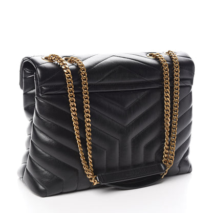 Saint Laurent Calfskin Y Quilted Monogram Medium Loulou Chain Satchel Black 3 of 10