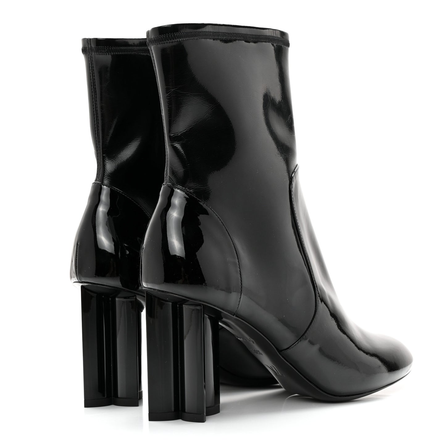 Patent Silhouette Ankle Boots 38.5 Black