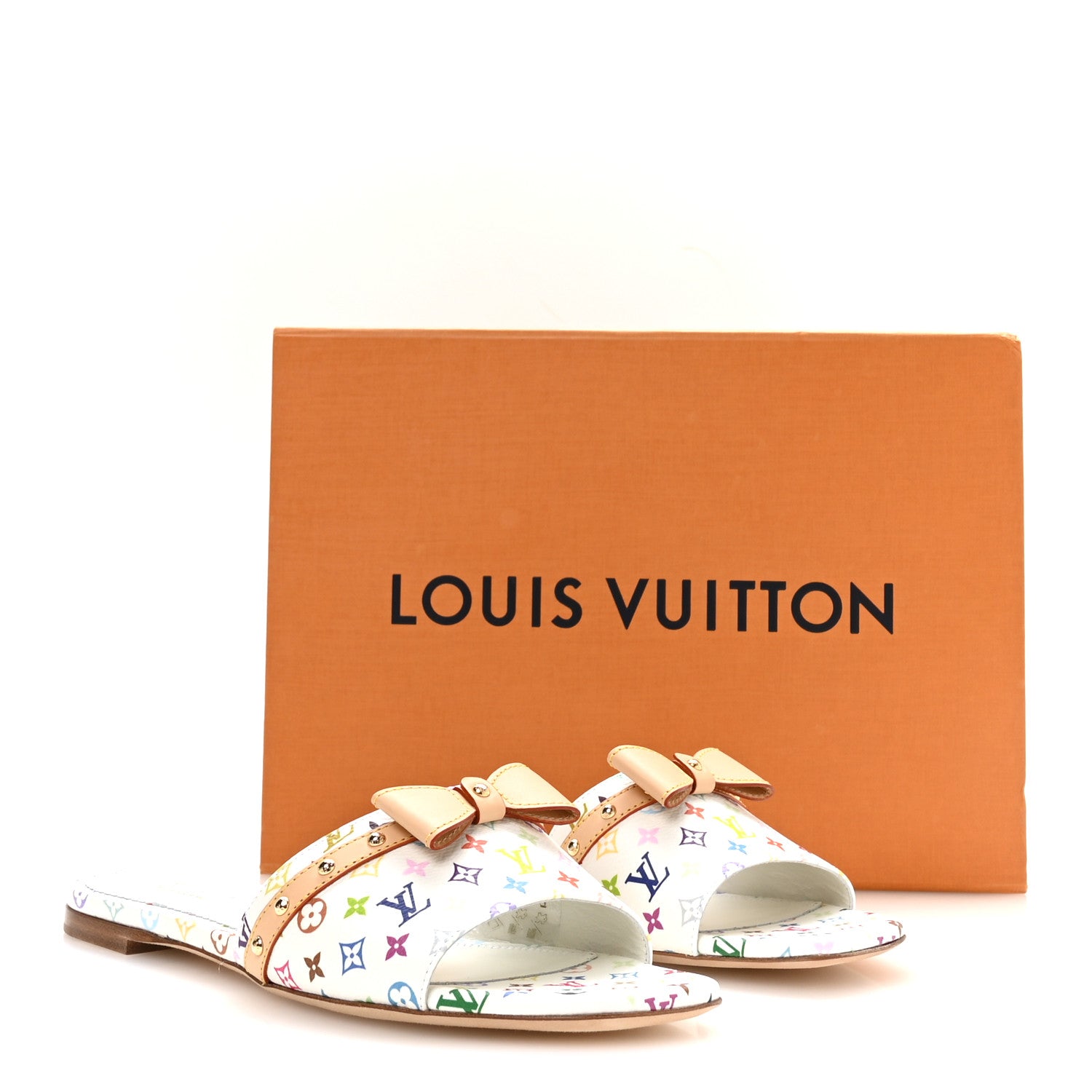 Louis Vuitton LV X TM Monogram Multicolor 6AM Flat Mule Sandals 39 White Multicolor 9 of 9