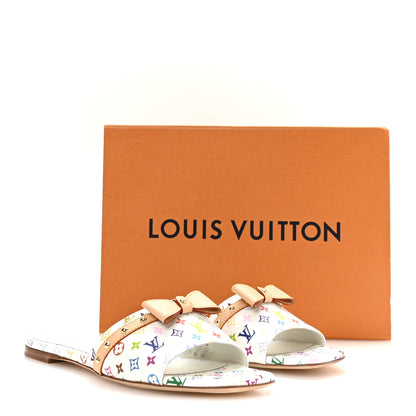 Louis Vuitton LV X TM Monogram Multicolor 6AM Flat Mule Sandals 39 White Multicolor 9 of 9