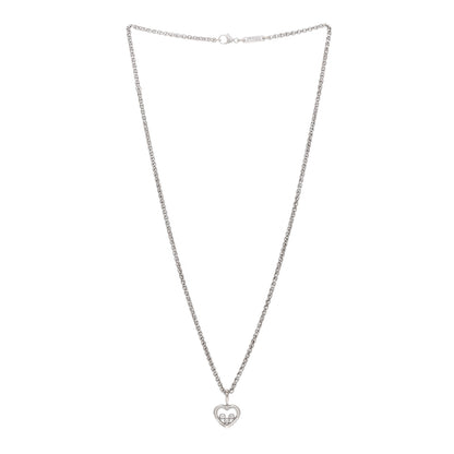 Chopard 18K White Gold 3 Happy Diamonds Icons Heart Pendant Necklace 3 of 4